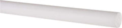 Made in USA - 4' Long, 5/8" Diam, PTFE (Virgin) Plastic Rod - White - USA Tool & Supply