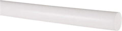 Made in USA - 1' Long, 3/4" Diam, PTFE (Virgin) Plastic Rod - White - USA Tool & Supply