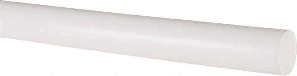 Made in USA - 2' Long, 3/4" Diam, PTFE (Virgin) Plastic Rod - White - USA Tool & Supply