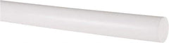 Made in USA - 2' Long, 3/4" Diam, PTFE (Virgin) Plastic Rod - White - USA Tool & Supply