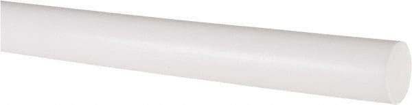 Made in USA - 4' Long, 3/4" Diam, PTFE (Virgin) Plastic Rod - White - USA Tool & Supply