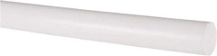 Made in USA - 4' Long, 3/4" Diam, PTFE (Virgin) Plastic Rod - White - USA Tool & Supply