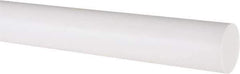 Made in USA - 1' Long, 1" Diam, PTFE (Virgin) Plastic Rod - White - USA Tool & Supply