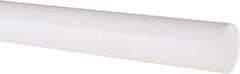 Made in USA - 3' Long, 1" Diam, PTFE (Virgin) Plastic Rod - White - USA Tool & Supply