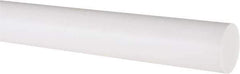 Made in USA - 5' Long, 1" Diam, PTFE (Virgin) Plastic Rod - White - USA Tool & Supply
