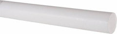 Made in USA - 2' Long, 1-1/4" Diam, PTFE (Virgin) Plastic Rod - White - USA Tool & Supply