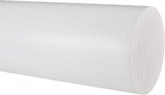 Made in USA - 1' Long, 3-1/2" Diam, PTFE (Virgin) Plastic Rod - White - USA Tool & Supply