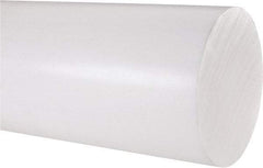 Made in USA - 1' Long, 4" Diam, PTFE (Virgin) Plastic Rod - White - USA Tool & Supply