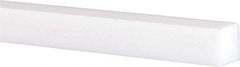 Made in USA - 6 Ft. Long x 1 Inch Wide x 1 Inch High, Virgin PTFE, Square Plastic Bar - White, +0.030 - 0.000 Tolerance - USA Tool & Supply