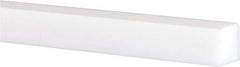 Made in USA - 5' x 5/8" x 5/8" White PTFE (Virgin) Square Bar - USA Tool & Supply