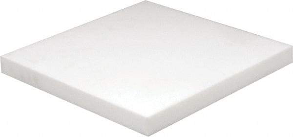 Made in USA - 1" Thick x 12" Wide x 1' Long, PTFE (Virgin) Sheet - White, +0.087/-0.043 Tolerance - USA Tool & Supply