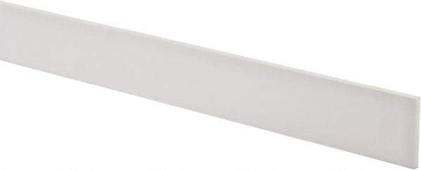 Made in USA - 3 Ft. Long x 1-1/2 Inch Wide x 1/8 Inch High, Virgin PTFE, Rectangular Plastic Bar - White, +/- 0.060 Tolerance - USA Tool & Supply