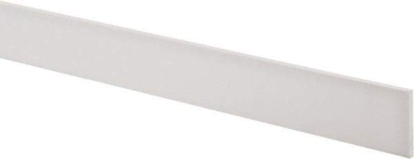 Made in USA - 4 Ft. Long x 1-1/2 Inch Wide x 1/8 Inch High, Virgin PTFE, Rectangular Plastic Bar - White, +/- 0.060 Tolerance - USA Tool & Supply