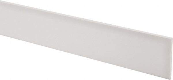 Made in USA - 3 Ft. Long x 2 Inch Wide x 1/8 Inch High, Virgin PTFE, Rectangular Plastic Bar - White, +/- 0.060 Tolerance - USA Tool & Supply