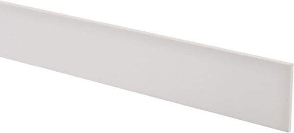 Made in USA - 4 Ft. Long x 2 Inch Wide x 1/8 Inch High, Virgin PTFE, Rectangular Plastic Bar - White, +/- 0.060 Tolerance - USA Tool & Supply