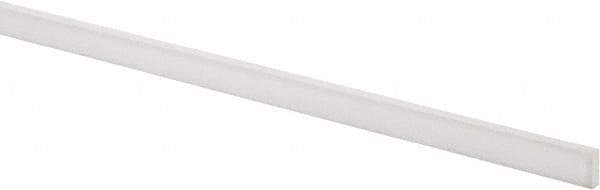 Made in USA - 4 Ft. Long x 1/2 Inch Wide x 3/16 Inch High, Virgin PTFE, Rectangular Plastic Bar - White, +/- 0.060 Tolerance - USA Tool & Supply