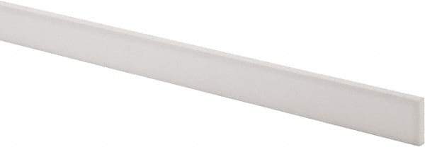 Made in USA - 2 Ft. Long x 1 Inch Wide x 3/16 Inch High, Virgin PTFE, Rectangular Plastic Bar - White, +/- 0.060 Tolerance - USA Tool & Supply