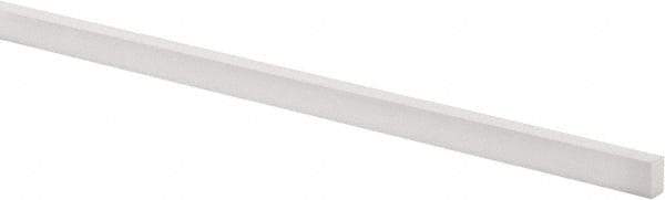 Made in USA - 3 Ft. Long x 1/2 Inch Wide x 1/4 Inch High, Virgin PTFE, Rectangular Plastic Bar - White, +/- 0.060 Tolerance - USA Tool & Supply