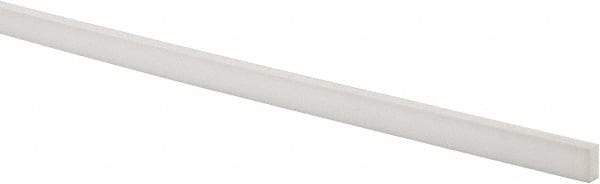 Made in USA - 4 Ft. Long x 1/2 Inch Wide x 1/4 Inch High, Virgin PTFE, Rectangular Plastic Bar - White, +/- 0.060 Tolerance - USA Tool & Supply