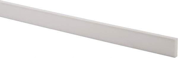 Made in USA - 2 Ft. Long x 1 Inch Wide x 1/4 Inch High, Virgin PTFE, Rectangular Plastic Bar - White, +/- 0.060 Tolerance - USA Tool & Supply