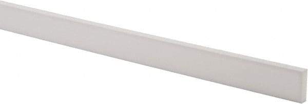 Made in USA - 3 Ft. Long x 1 Inch Wide x 1/4 Inch High, Virgin PTFE, Rectangular Plastic Bar - White, +/- 0.060 Tolerance - USA Tool & Supply