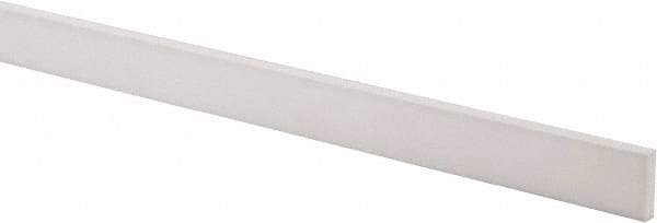 Made in USA - 4 Ft. Long x 1 Inch Wide x 1/4 Inch High, Virgin PTFE, Rectangular Plastic Bar - White, +/- 0.060 Tolerance - USA Tool & Supply