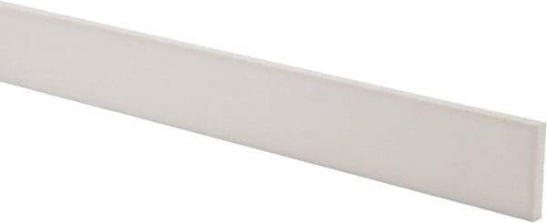 Made in USA - 2 Ft. Long x 1-1/2 Inch Wide x 1/4 Inch High, Virgin PTFE, Rectangular Plastic Bar - White, +/- 0.060 Tolerance - USA Tool & Supply