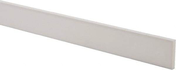 Made in USA - 3 Ft. Long x 1-1/2 Inch Wide x 1/4 Inch High, Virgin PTFE, Rectangular Plastic Bar - White, +/- 0.060 Tolerance - USA Tool & Supply