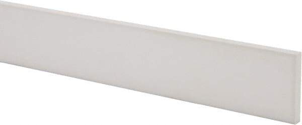 Made in USA - 1 Ft. Long x 2 Inch Wide x 1/4 Inch High, Virgin PTFE, Rectangular Plastic Bar - White, +/- 0.060 Tolerance - USA Tool & Supply