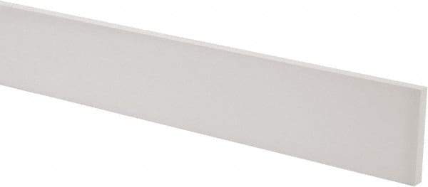 Made in USA - 3 Ft. Long x 2 Inch Wide x 1/4 Inch High, Virgin PTFE, Rectangular Plastic Bar - White, +/- 0.060 Tolerance - USA Tool & Supply