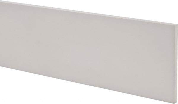 Made in USA - 1 Ft. Long x 4 Inch Wide x 1/4 Inch High, Virgin PTFE, Rectangular Plastic Bar - White, +/- 0.060 Tolerance - USA Tool & Supply