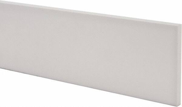 Made in USA - 1 Ft. Long x 4 Inch Wide x 3/8 Inch High, Virgin PTFE, Rectangular Plastic Bar - White, +/- 0.060 Tolerance - USA Tool & Supply