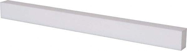 Made in USA - 1 Ft. Long x 1 Inch Wide x 1/2 Inch High, Virgin PTFE, Rectangular Plastic Bar - White, +/- 0.060 Tolerance - USA Tool & Supply