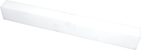 USA Sealing - 1' x 1-1/2" x 1" White PTFE (Virgin) Rectangular Bar - USA Tool & Supply