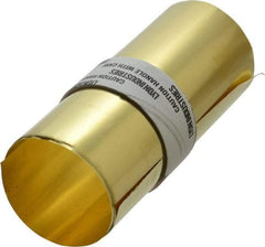 Made in USA - 5 Ft. Long x 6 Inch Wide x 0.0015 Inch Thick, Roll Shim Stock - Brass - USA Tool & Supply