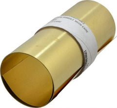 Made in USA - 5 Ft. Long x 6 Inch Wide x 0.004 Inch Thick, Roll Shim Stock - Brass - USA Tool & Supply