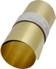 Made in USA - 5 Ft. Long x 6 Inch Wide x 0.006 Inch Thick, Roll Shim Stock - Brass - USA Tool & Supply