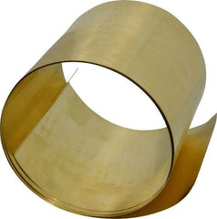 Made in USA - 5 Ft. Long x 6 Inch Wide x 0.008 Inch Thick, Roll Shim Stock - Brass - USA Tool & Supply