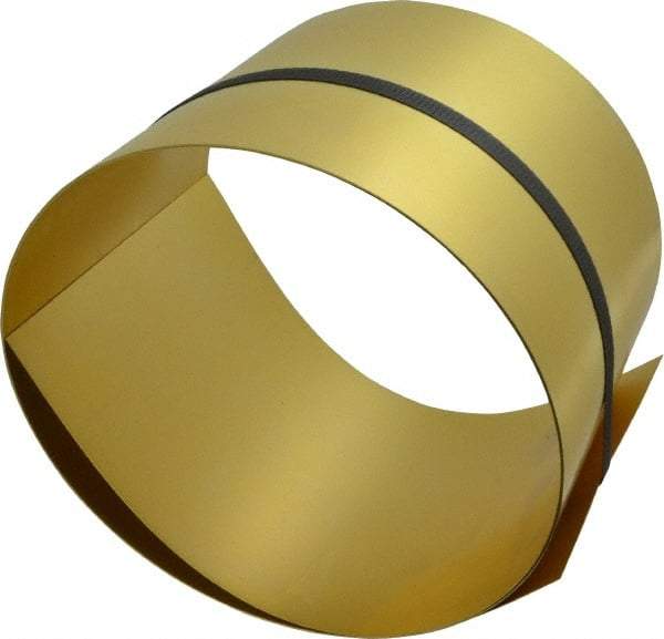 Made in USA - 5 Ft. Long x 6 Inch Wide x 0.02 Inch Thick, Roll Shim Stock - Brass - USA Tool & Supply