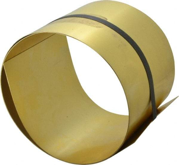 Made in USA - 5 Ft. Long x 6 Inch Wide x 0.025 Inch Thick, Roll Shim Stock - Brass - USA Tool & Supply