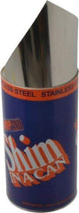 Made in USA - 1.25 m Long x 150 mm Wide x 0.05 mm Thick, Roll Shim Stock - Stainless Steel - USA Tool & Supply