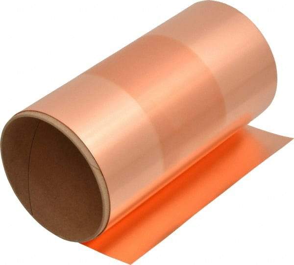 Made in USA - 100 Inch Long x 6 Inch Wide x 0.002 Inch Thick, Roll Shim Stock - Copper - USA Tool & Supply