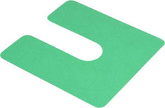 Made in USA - 20 Piece, 4" Wide x 4" Long Plastic Slotted Shim - Green - USA Tool & Supply