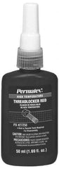 Permatex - 50 mL Bottle, Red, High Strength Liquid Threadlocker - Series 272, 24 hr Full Cure Time, Hand Tool, Heat Removal - USA Tool & Supply