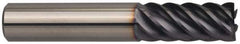 Guhring - 5/16", 13/16" LOC, 5/16" Shank Diam, 2-1/2" OAL, 6 Flute, Solid Carbide Square End Mill - Single End, FIREX Finish, Spiral Flute, 44/45/46° Helix, Centercutting, Right Hand Cut, Right Hand Flute, Series 3115 - USA Tool & Supply