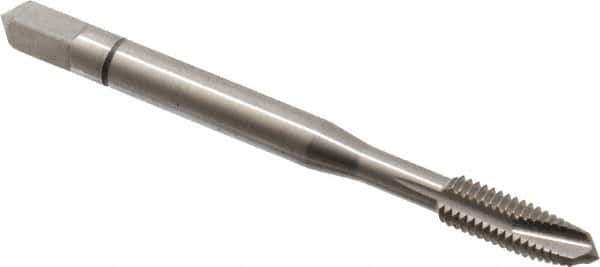Balax - #10-32 UNF, 3 Flute, Bright Finish, Powdered Metal Spiral Point Tap - Plug Chamfer, Right Hand Thread, 2-3/8" OAL, 0.64" Thread Length, 0.194" Shank Diam, Series BX100 - Exact Industrial Supply