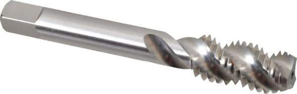 Balax - 1/2-13 UNC 3 Flute 3B Modified Bottoming Spiral Flute Tap - Powdered Metal, Bright Finish, 3-3/8" OAL, Right Hand Flute, Right Hand Thread, H3, Series BX200 - USA Tool & Supply