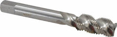 Balax - 1/2-20 UNF 3 Flute 3B Modified Bottoming Spiral Flute Tap - Powdered Metal, Bright Finish, 3-3/8" OAL, Right Hand Flute, Right Hand Thread, H3, Series BX200 - USA Tool & Supply