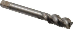 Balax - 7/16-20 UNF 3 Flute Modified Bottoming Spiral Flute Tap - Powdered Metal, Bright Finish, 3-5/32" OAL, Right Hand Flute, Right Hand Thread, Oversize, H7, Series BX200 - USA Tool & Supply