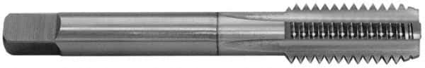 Balax - M12x1.75 Metric Coarse 6H 4 Flute TiN Finish Cobalt Straight Flute Machine Tap - Bottoming, Right Hand Thread, 3-3/8" OAL, 1" Thread Length, D6 Limit, Oversize - Exact Industrial Supply